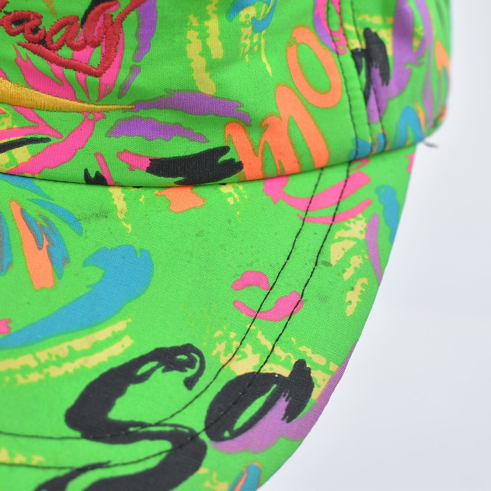 80s gaag ロゴ刺繍 ネオンカラー ブラッシングデザイン スキーキャップ