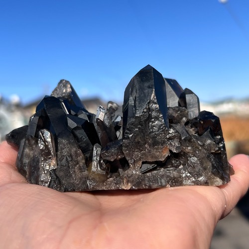 【モリオンクラスター ブラジル産④ 409ｇ】‪‪❤︎‬送料無料‪‪❤︎‬天然石 原石