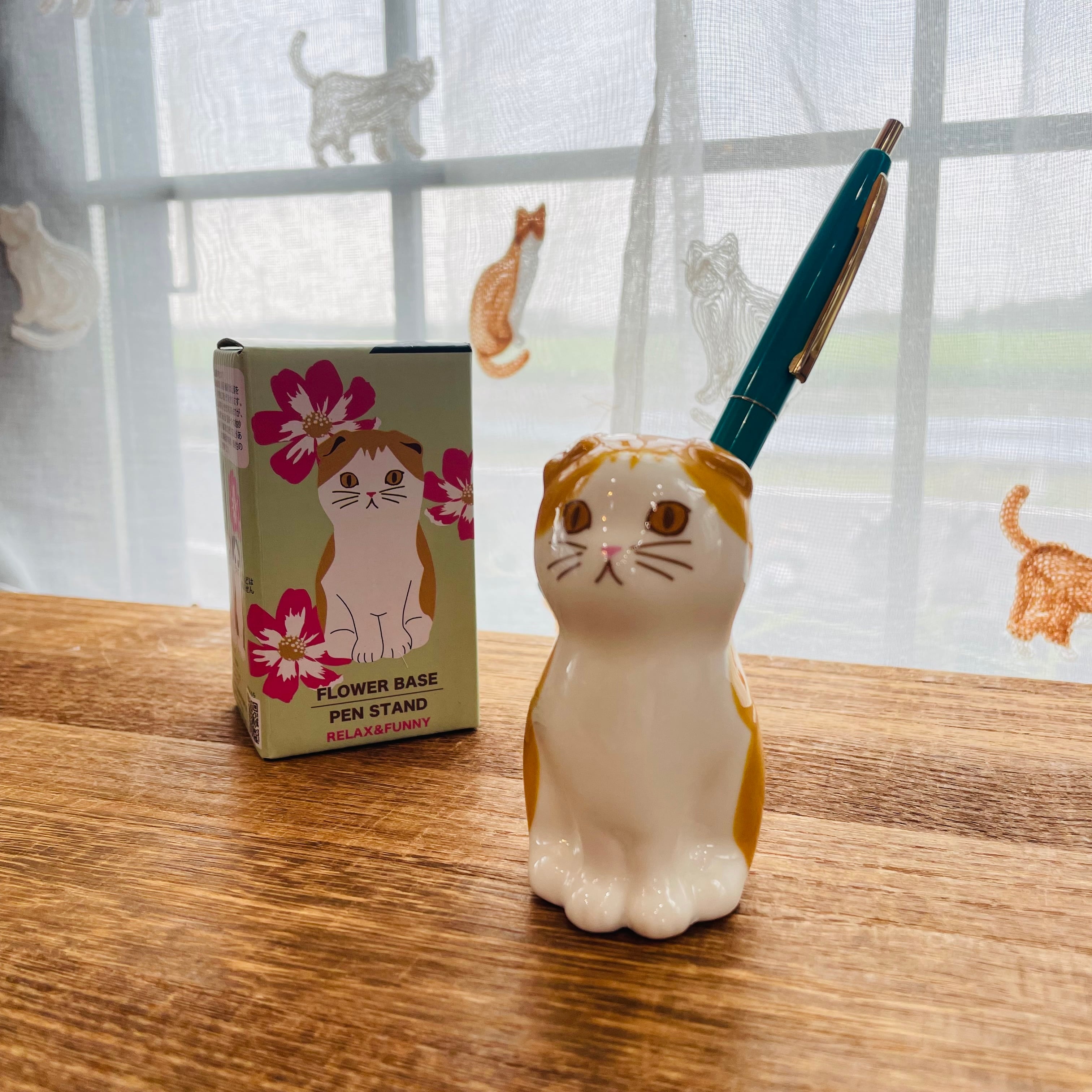 フラワーベース｜ ペンスタンド｜スコティッシュこねこA　猫 ねこ ネコ 猫雑貨 ねこモチーフ 猫グッズ ネコ柄 花瓶 花器 花びん フラワーベース 置物 オブジェ フラワーアレンジ ペン立て ペンスタンド 陶器 かわいい おしゃれ レディース プレゼント 贈り物 ギフト