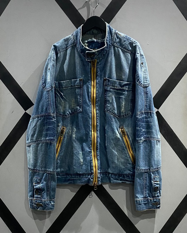 【X VINTAGE】Motorcycle Gimmick Vintage Denim Jacket