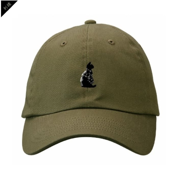 江戸猫シルエット 刺繍キャップ /Sparkling cat silhouette  Embroidered Cap