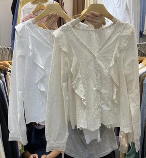 コットンレースブラウス　AJ2205-754