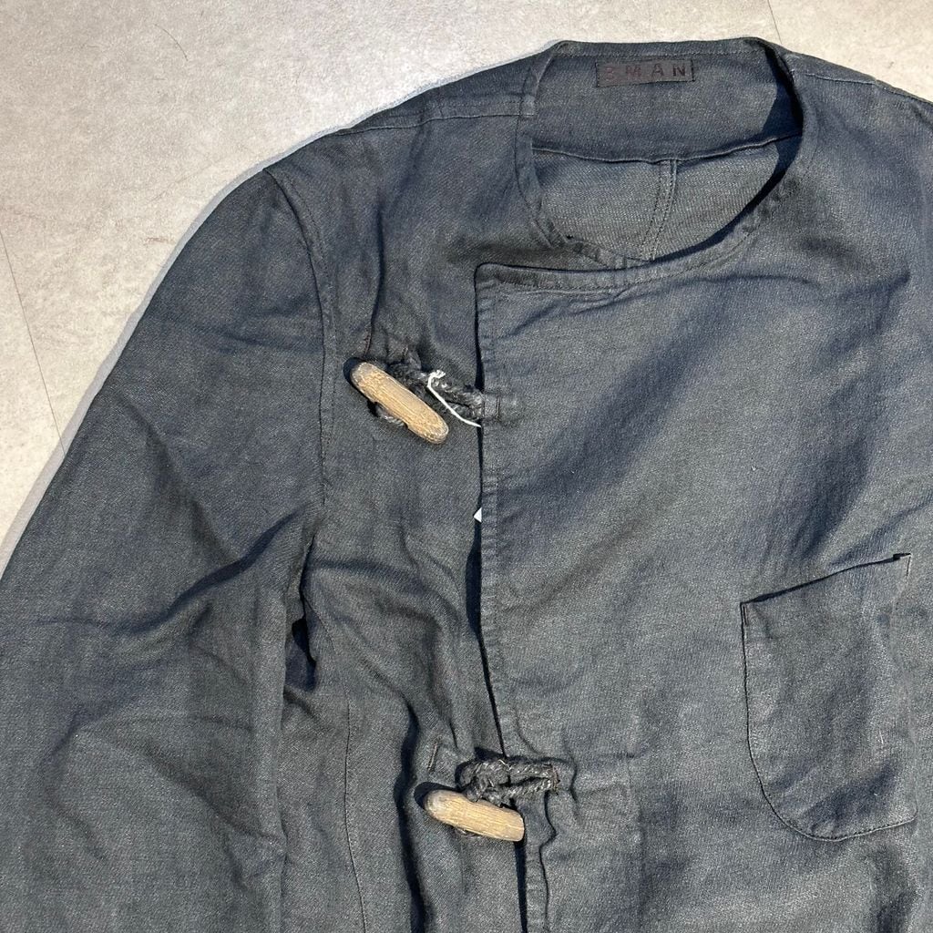 3MAN スリーマン TOGGLE JACKET ノーカラー リネンジャケット 3MAN スリーマン TOGGLE JACKET ノーカラー リネンジャケット