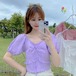 ✞ プリーツレーススリムショート半袖スリーブシャツブラウス スクウェア ✞ゴスロリ SM ミリ 甘ロリ クラロリ 和ロリ エレガント 黒ロリ 姫ロリ 華ロリ BB-BB8323277