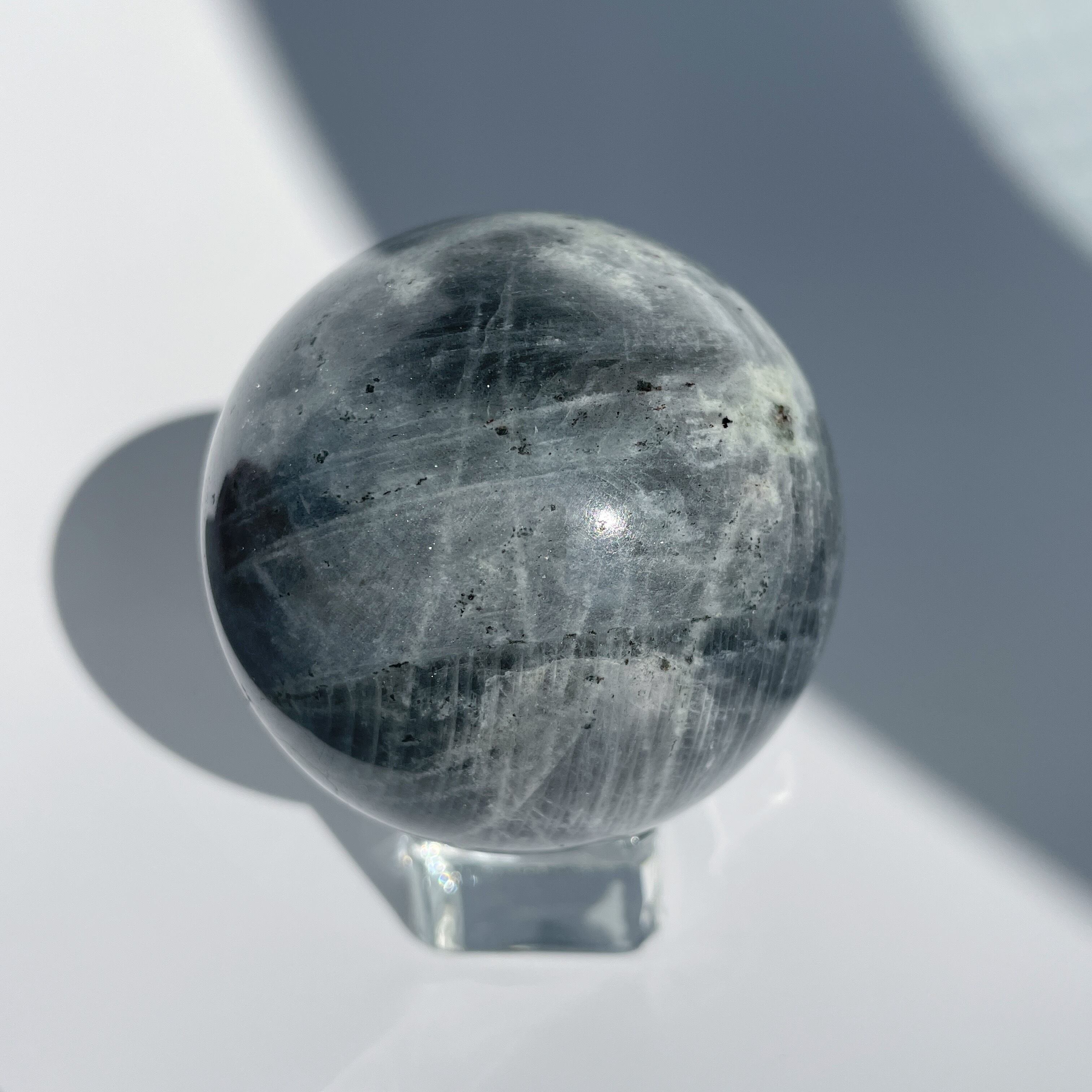 ラブラドライト スフィア ◇Labradorite◇天然石・鉱物・パワーストーン グレーのラブラドライト スフィア 03◇ Labradorite Sphere ◇天然石