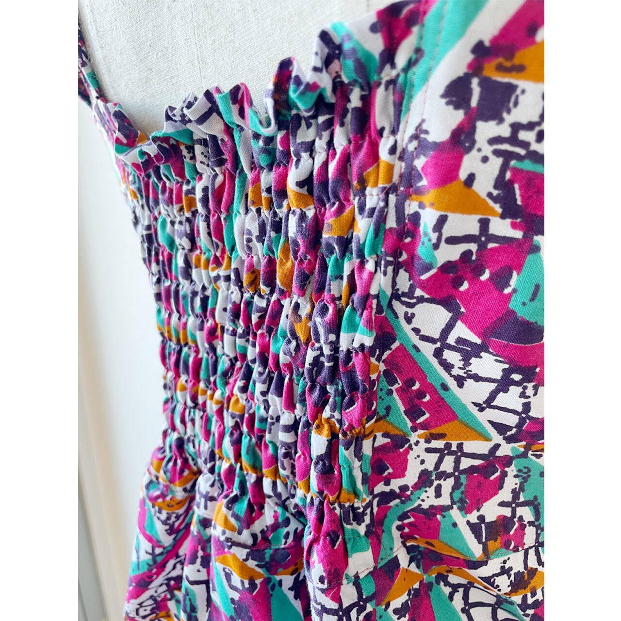 アシンメトリーフリルワンピース ピンク （ガーナ産上質