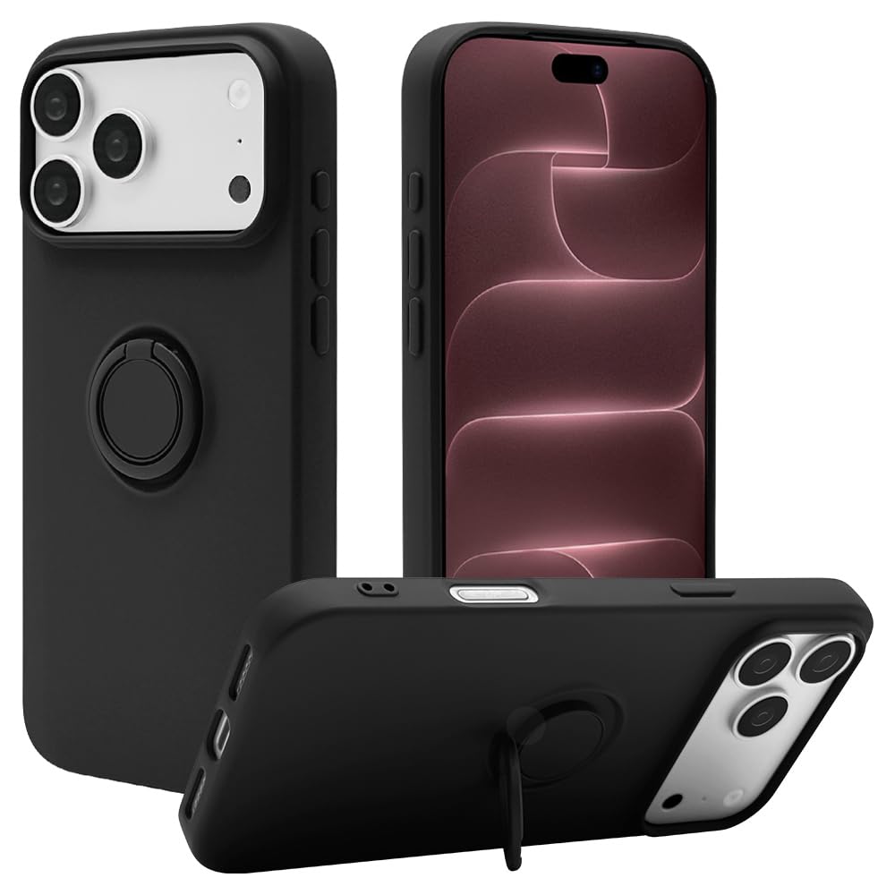 ラスタバナナ ケース iPhone18 Pro Max 17 Pro Max 共用 リング付き ソフトケース ブラック 9684IP6DTPRBK