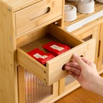 食器棚 ガラス扉 引き出し付き コンパクト キッチン収納 茶器棚 サイドボード ナチュラル 和風 モダン 卓上 収納棚 小型 キャビネット