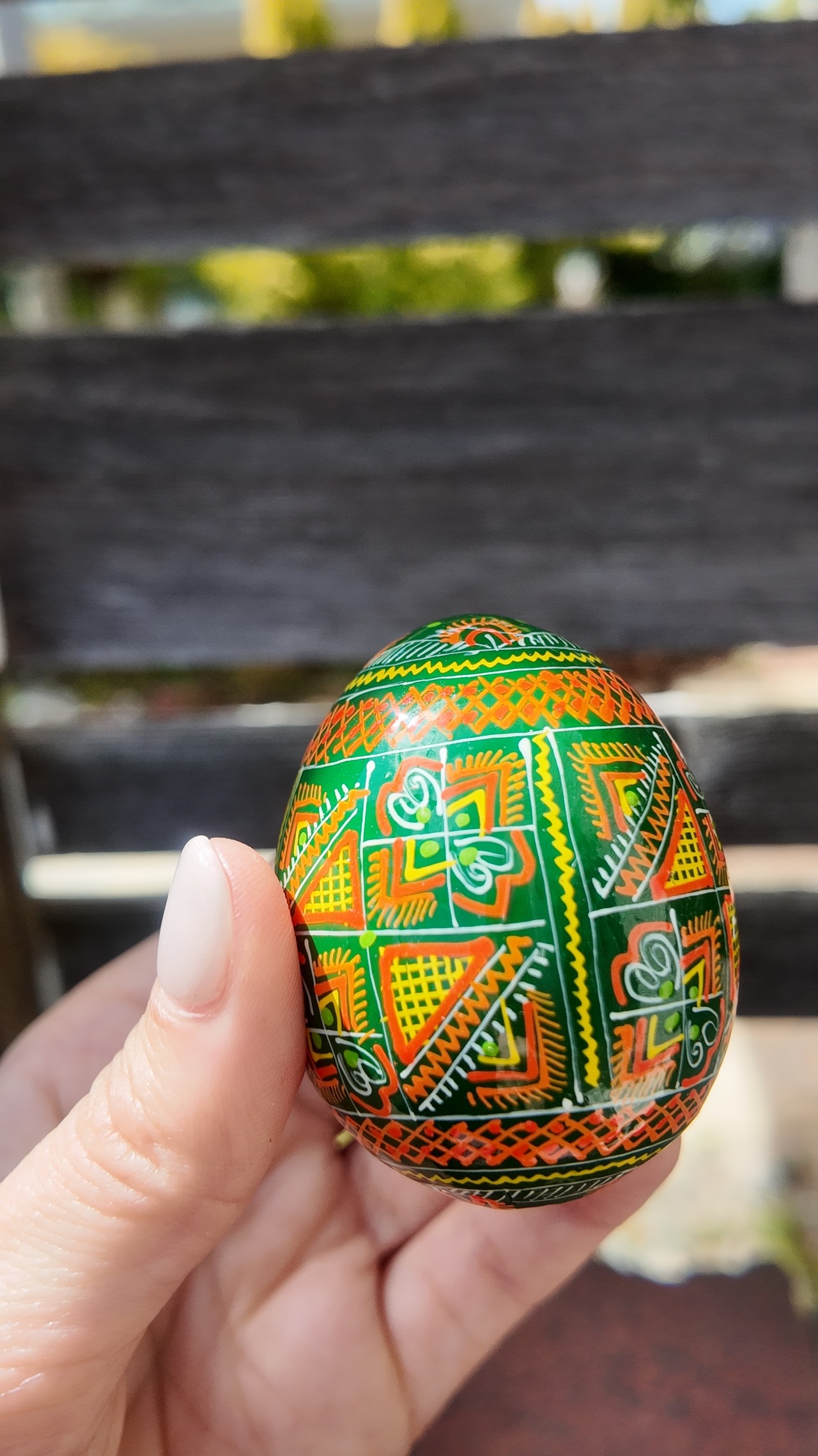 装飾用木製プィサンカ（イースターエッグ）with stand　コロミヤモデル - 5