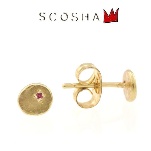 SCOSHA（スコーシャ）10K(10金) ルビーピアス
