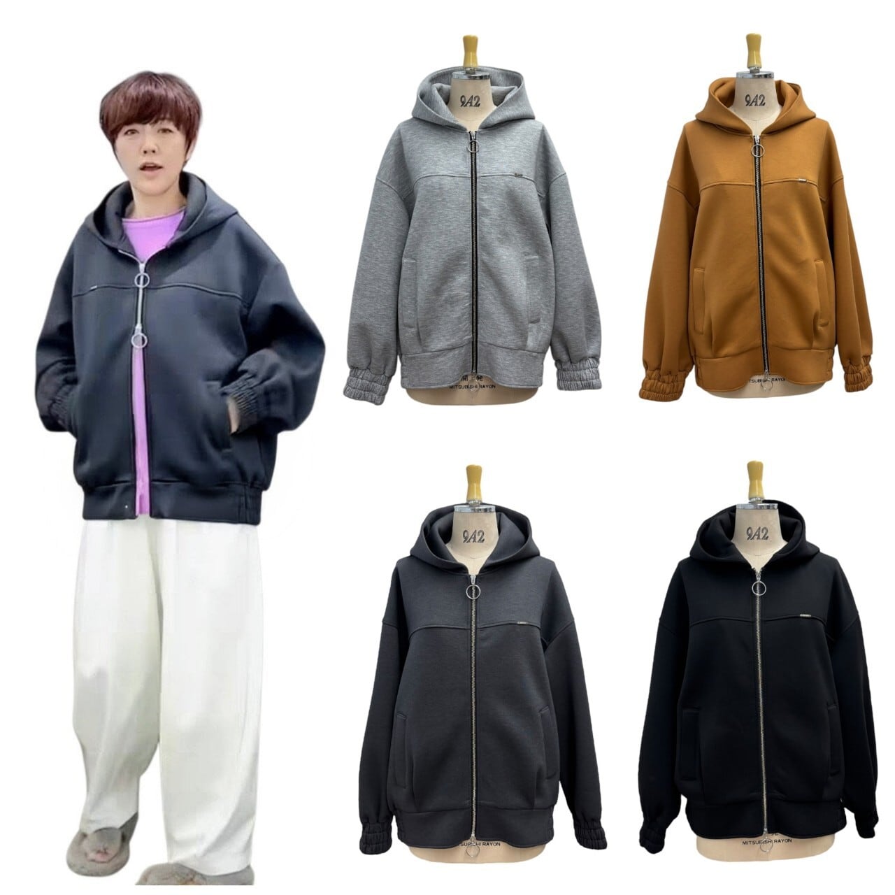 【ayane】ボンディングフーディブルゾン・黒 SALE【ayane】ボンディングフーディブルゾン 816328 アヤン | red earth