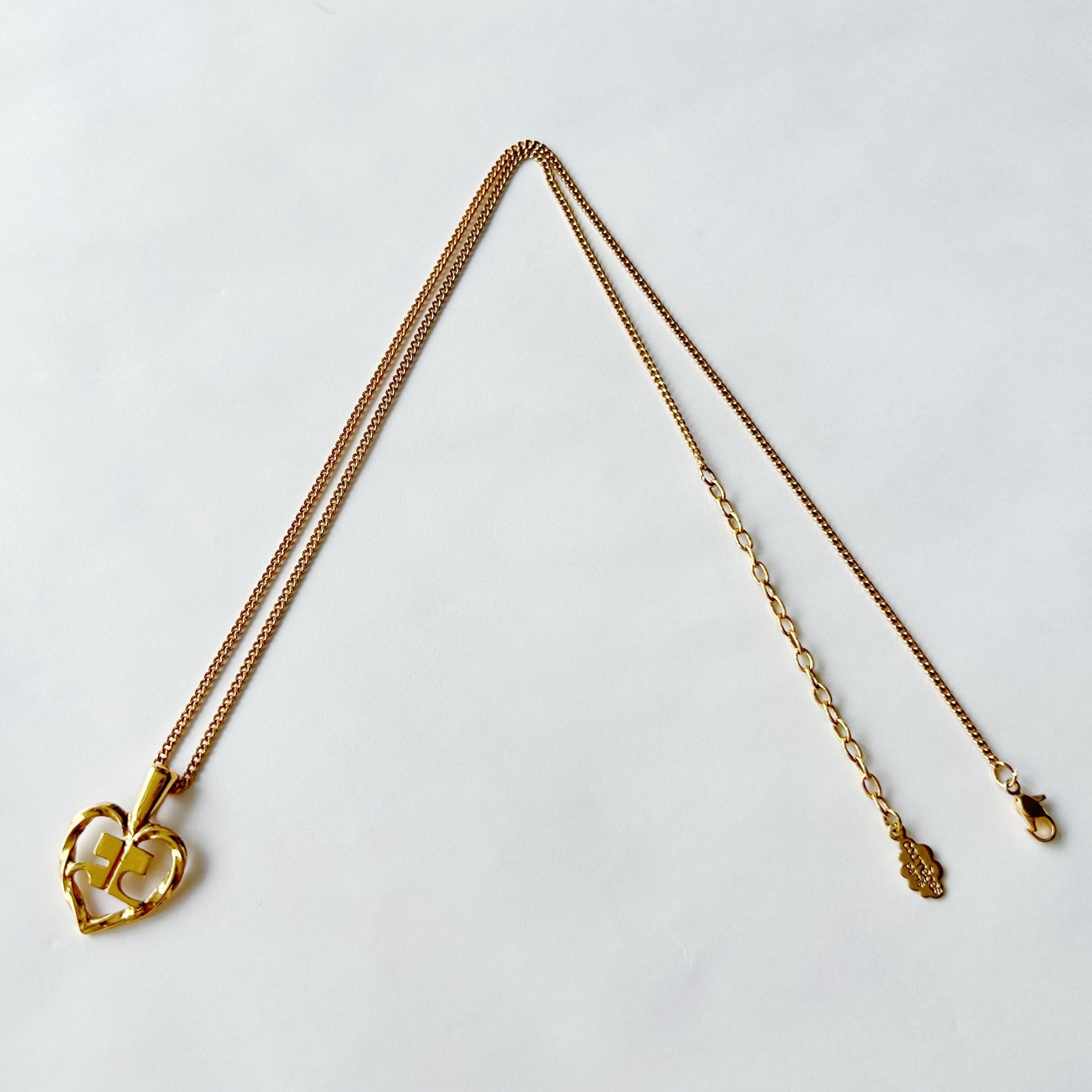 C7126】courreges heart emblem necklace/クレージュ/ネックレス