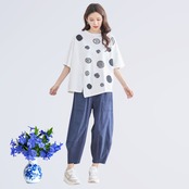 TRUBE ウォッシュドコットンクロプトパンツ (M~L) ネイビー