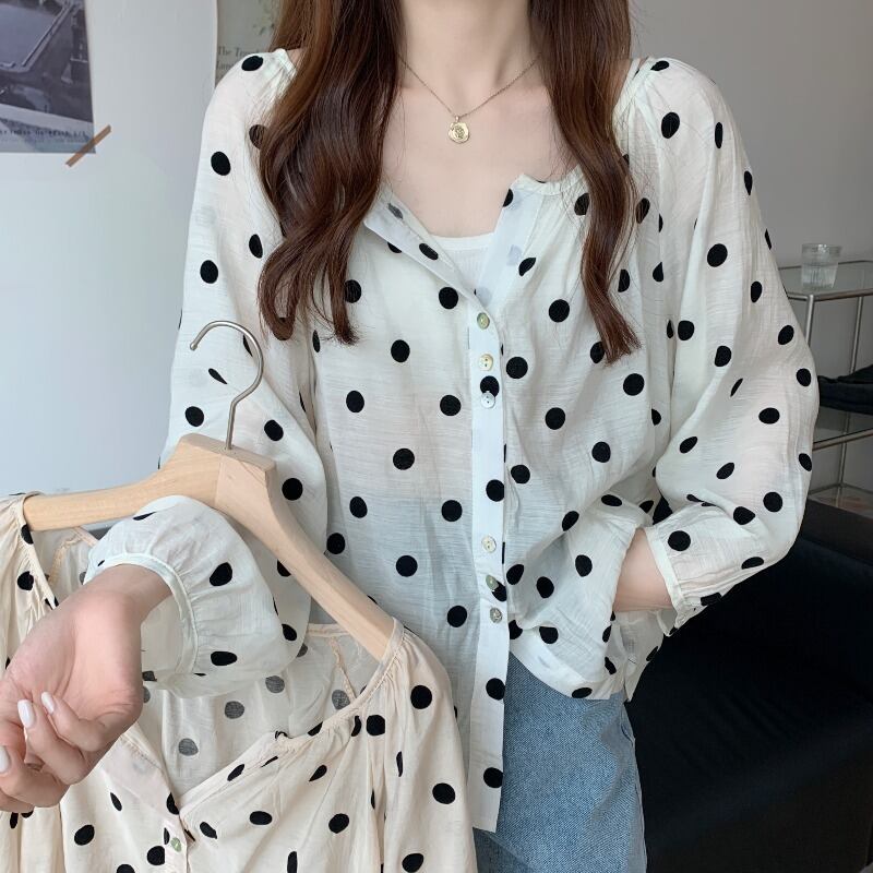 スタンダードシフォンシャツ レディーススタイル薄手トップス ロング レトロ ハンチェンe62193698748