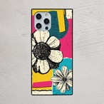 受注生産 iPhoneケース 白い花とビビッド紙片のコラージュ｜花コラージュ ZINE016C