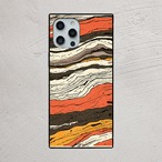 受注生産 iPhoneケース 赤黒レイヤーマーブル｜紙マーブリング MARB011A
