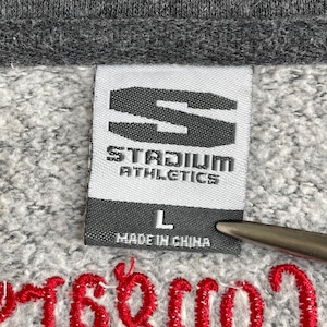 【STADIUM】カレッジ ヒューストン大学 Houston Cougars football NCAA フットボール 刺繍ロゴ ワンポイントロゴ バックロゴ ハーフジップ スウェット プルオーバー L US古着