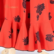 フラメンコ 衣装 チャコット Chacott ペチコート ファルダ スカート ブラック系 レッド系 赤 黒 花柄 フリル 軽い 薄い レッスン 練習着 フラメンコ用 レディース 練習 フラワー 花 薔薇柄 バラ柄 軽量 薄手 花柄スカート ステージ 衣装用