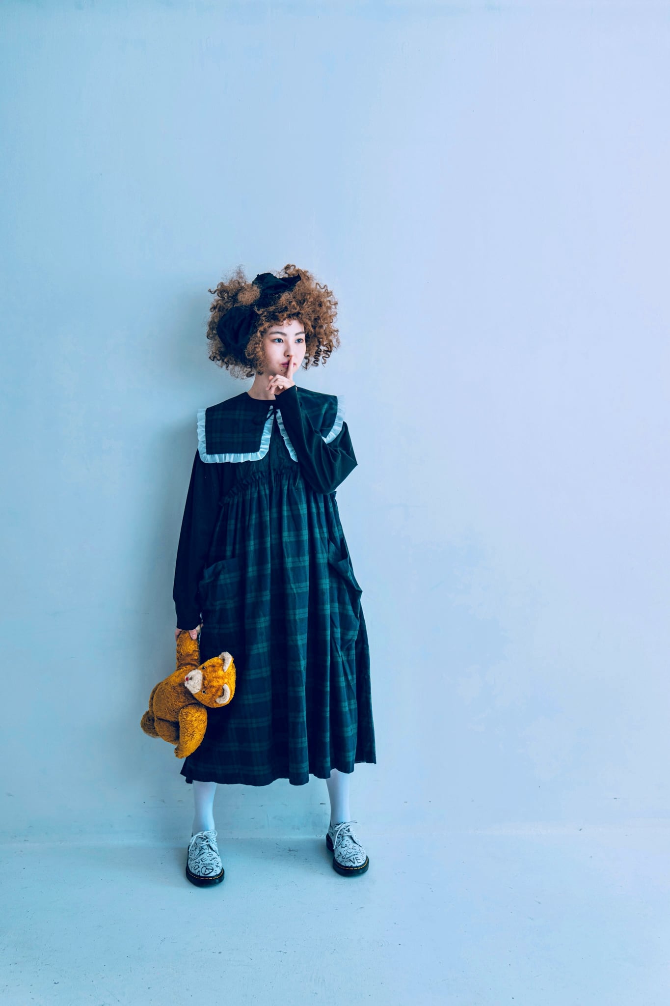 22AW】フランキーグロウ ( frankygrow )DOTS TARTAN CHECKED FRILL