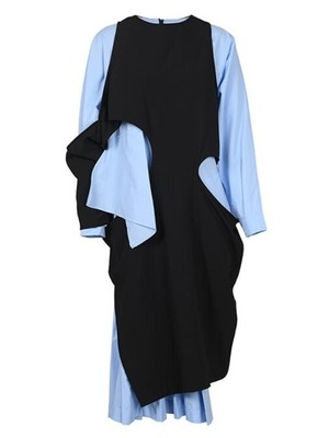 asymmetric blue dress