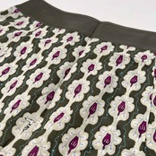 TRUSSARDI トラサルディ 合成皮革 レザー切替 総柄 台形 スカート サイズ 42 /レディース/日本製