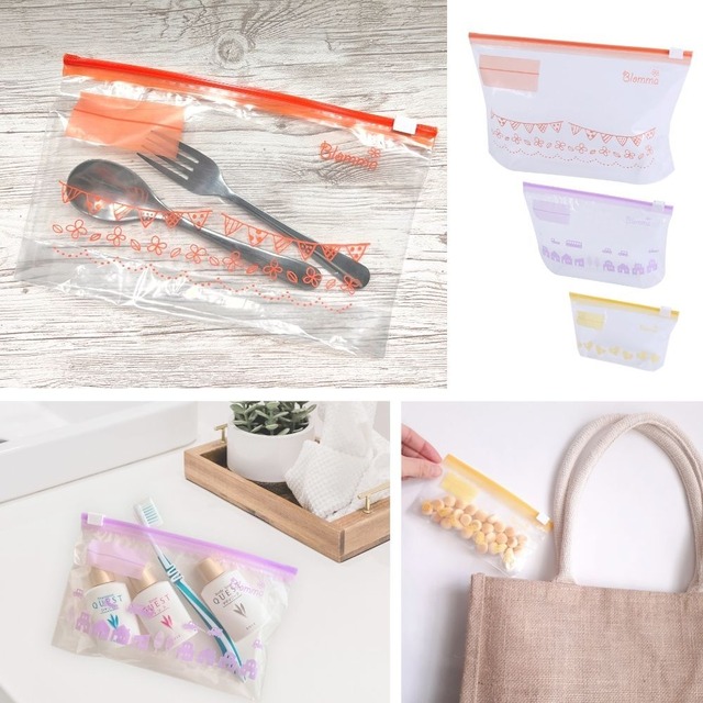 スライドジッパー 6サイズ 39枚入り 送料無料 北欧柄 ジップ袋 ジッパーバッグ フリーザーバッグ おもちゃ収納 おやつ入れ おむつ入れ マスクケース かわいい マチ付 おしゃれ スライダー 食品保存 食品保存袋 フードキーパー スライダーバッグ ブロンマ Blomma