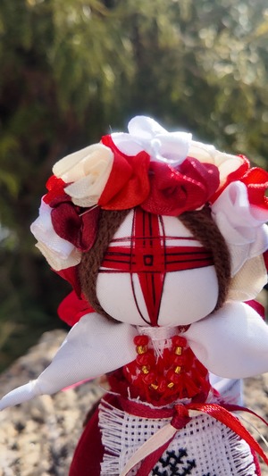 UA.Designer手作りモタンカ 14cm（ウクライナの御守り）スタンド付き