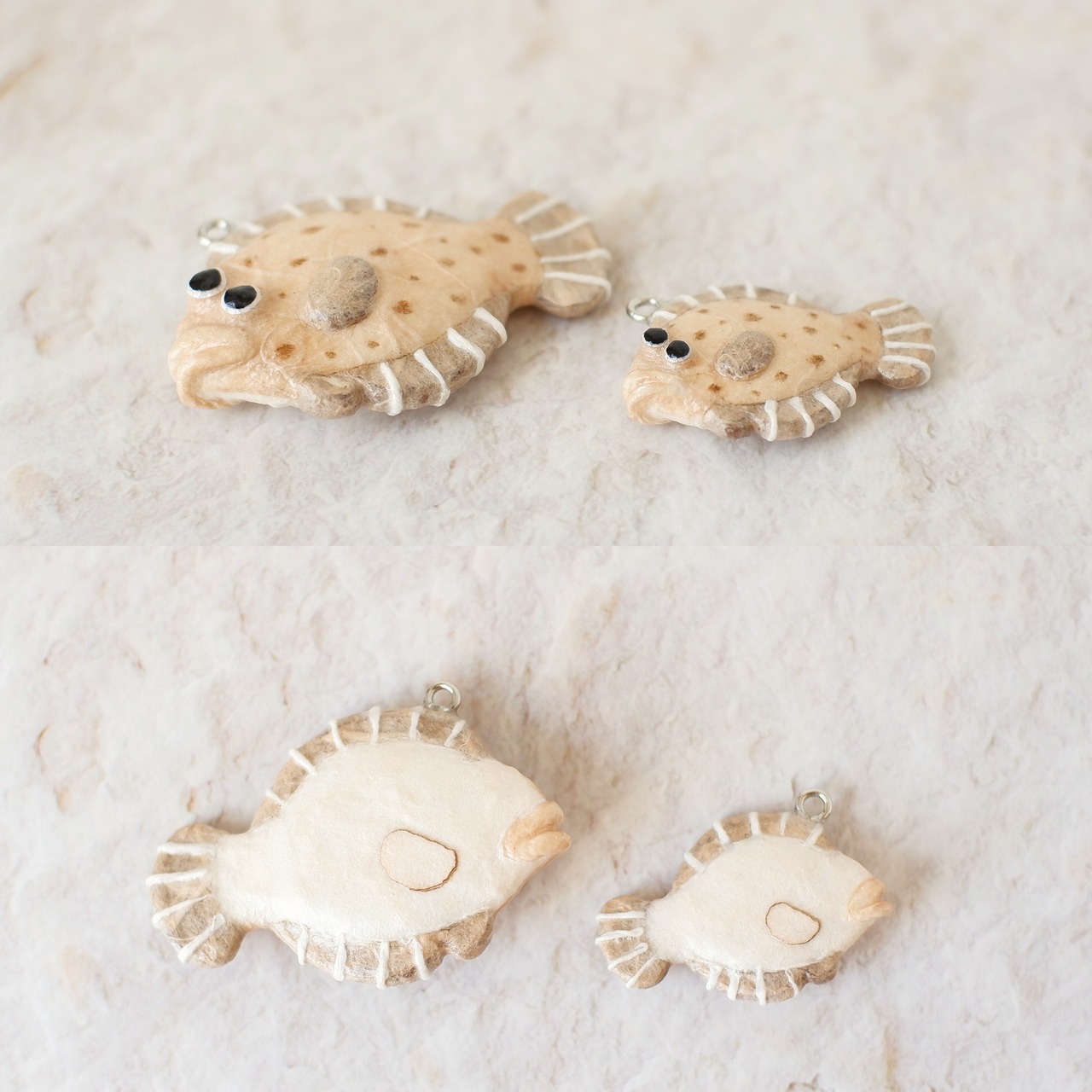 和紙小物/アクセサリー『ヒラメ（砂擬態）』