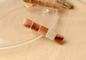 シンプルヘアクリップ - 甘色ブラウン - (sah01_0479)