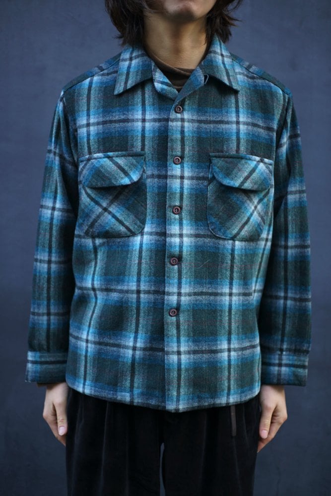 Pendleton [PENDLETON] vintage open collar wool shirt [1970s
