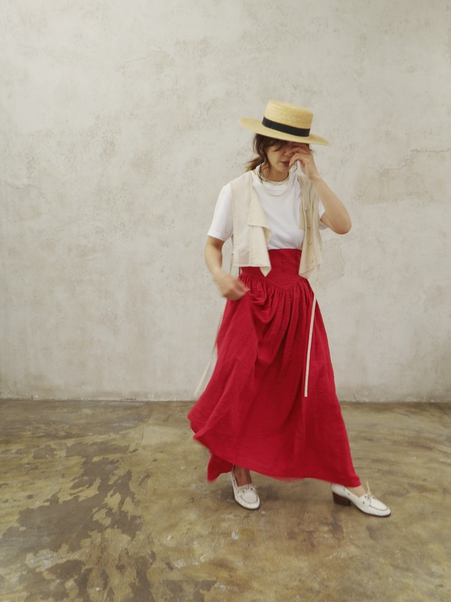 clemence long skirt / red