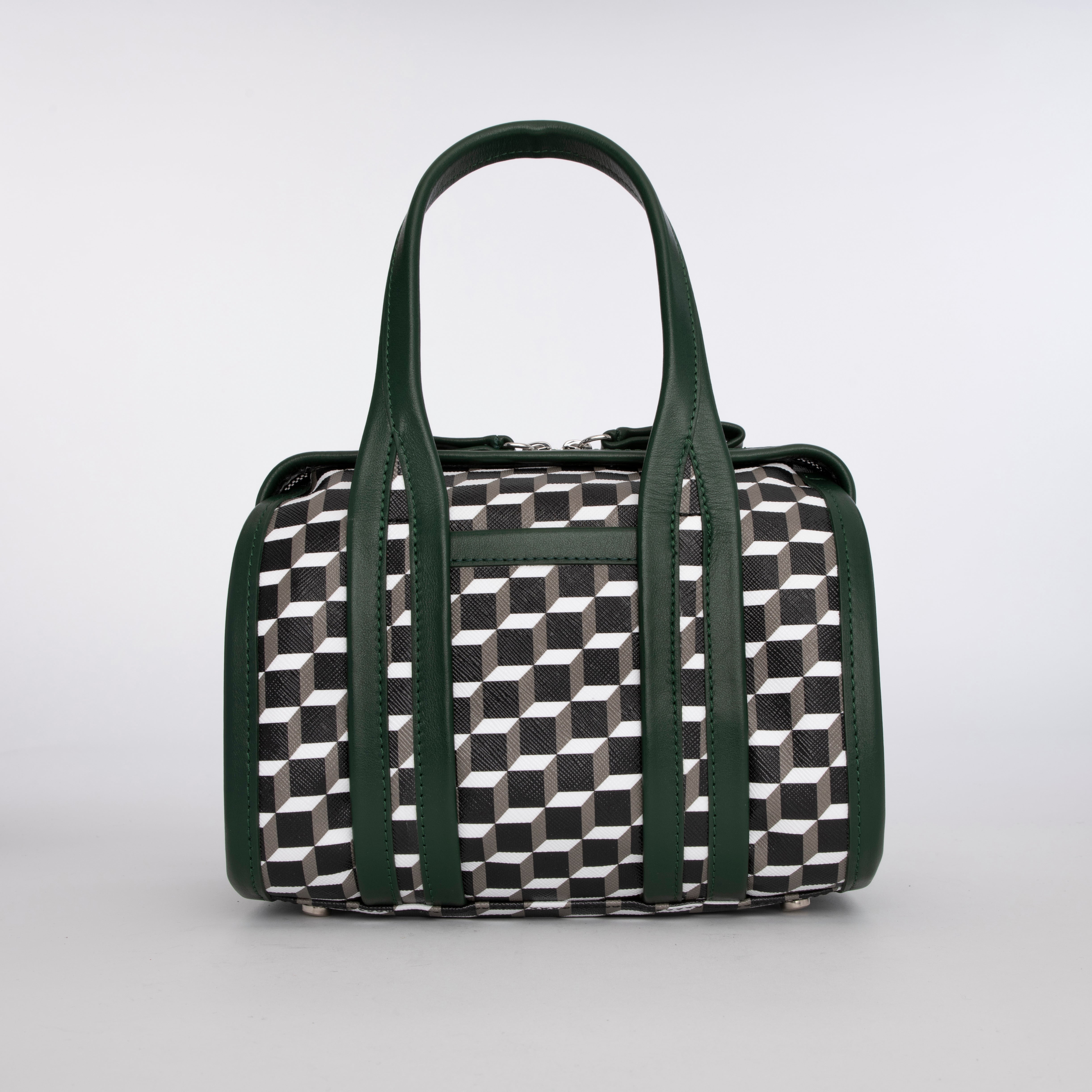 PIERRE HARDY CAB MICRO BAG BLACK WHITE DARK GREEN