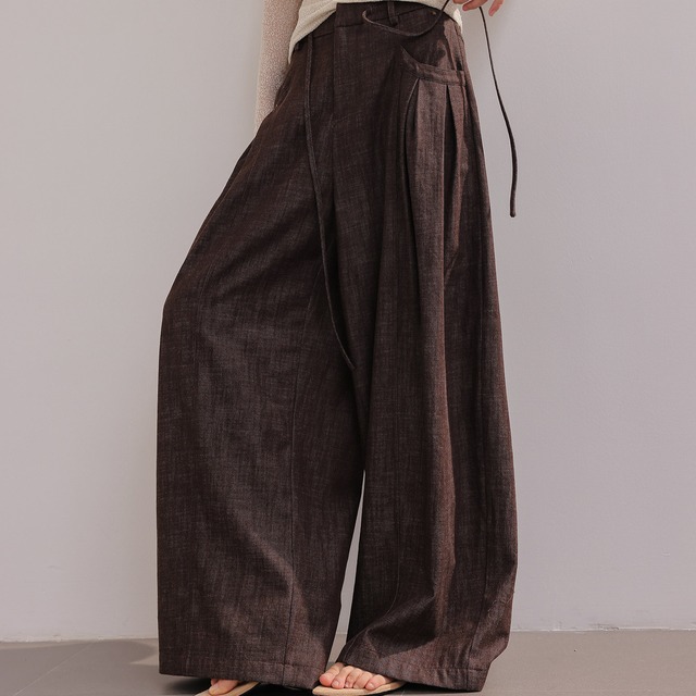 ドローストリング付き ワイドパンツ　1col　H10943