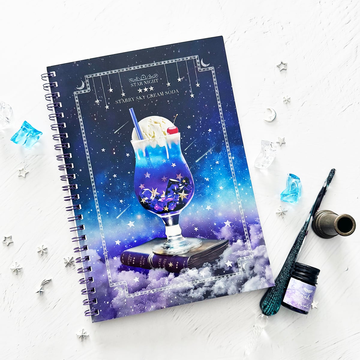 新作☆レジンヘアゴム　星空喫茶店　星空TEA ノート・手帳】【全3色】架空の星空喫茶 