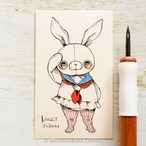 セーラー服とうさぎの子*ドローイング