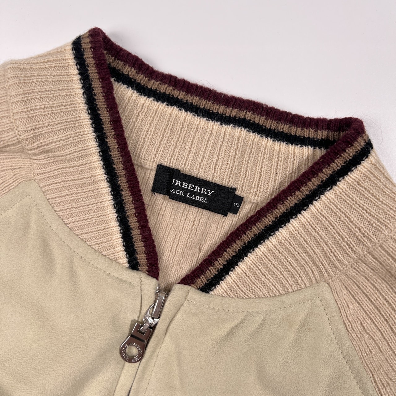 BURBERRY BLACK LABEL バーバリー ブラックレーベル ニット切替 ジップ ジャケット サイズ 3 /メンズ/三陽商会