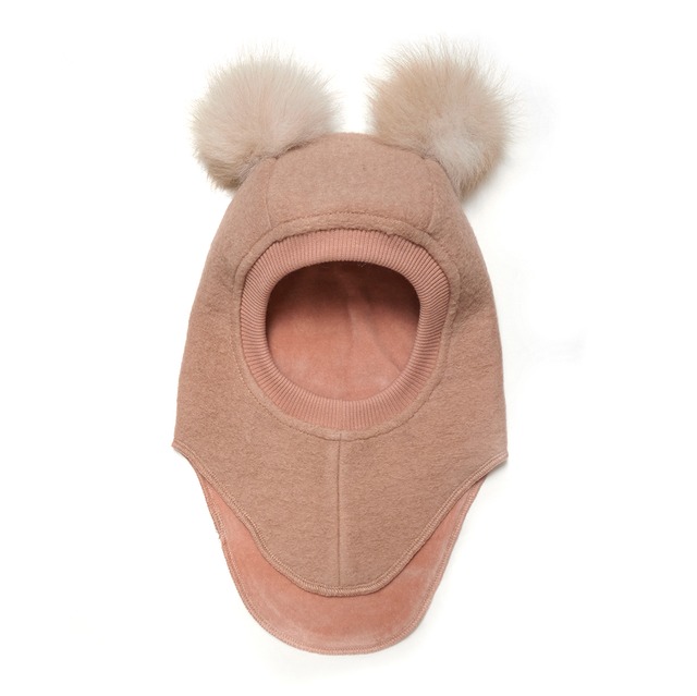 HUTTEliHUT / Balaclava w. Alpaca Pompoms - Rose Melange (6153-5038)