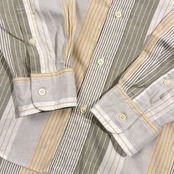 Crocodile クロコダイル JAPAN FABRIC ストライプ 長袖 シャツ L/メンズ