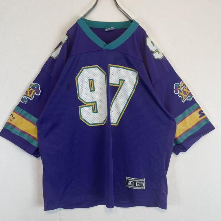 90s スターター スーパーボウル 紫パープル白 ゲームシャツ XL NFL | fuufu