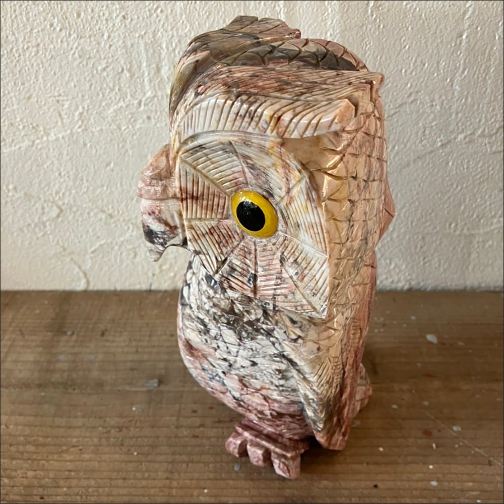 天然石 ロードナイトシリカストーン ふくろうオブジェ】 | ALL