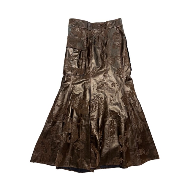 Design leather long skirt