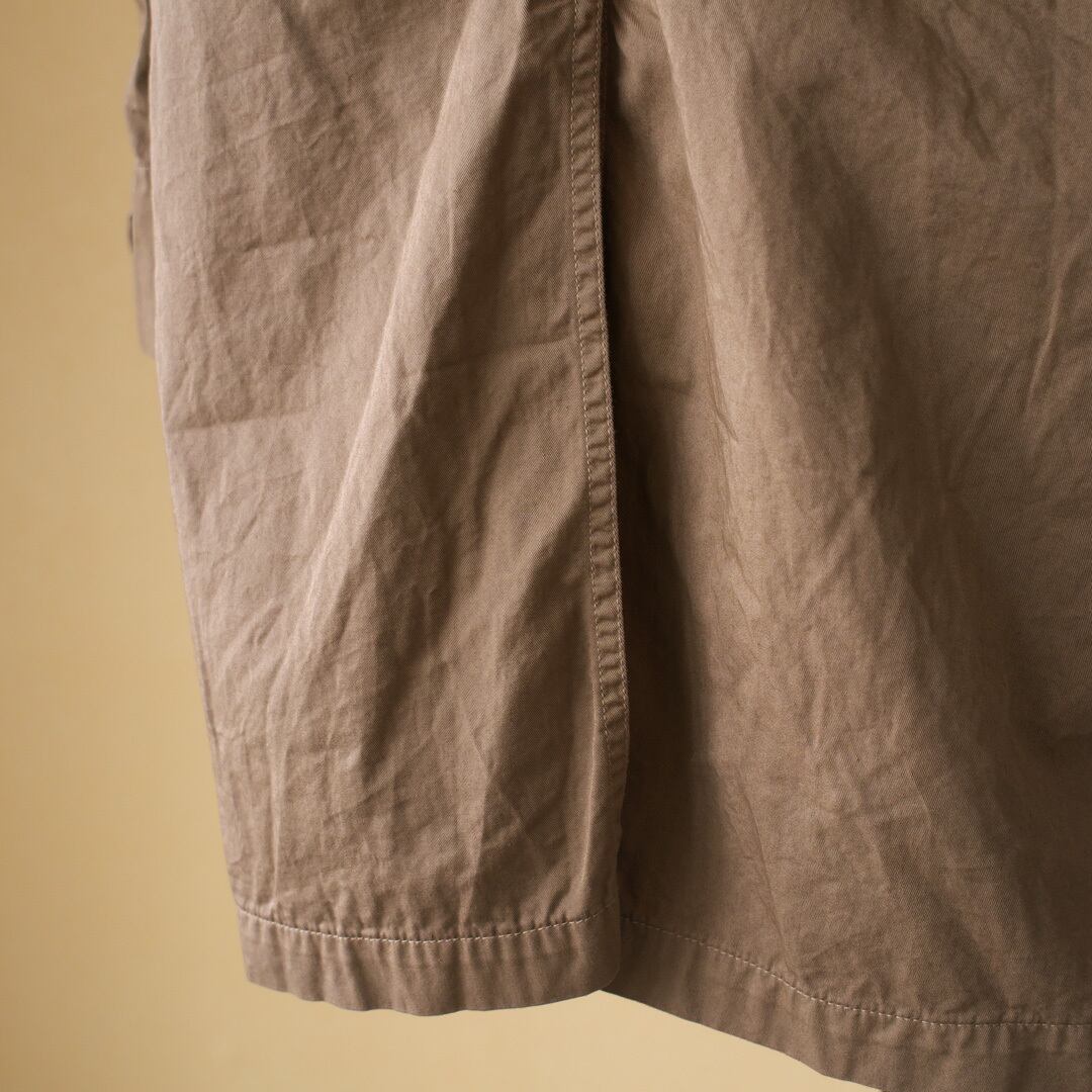 Manual Alphabet マニュアルアルファベット gaberdine overdyed shirt coat 2 製品染めコットンギャバシャツコート2・ブラウン【メンズ】