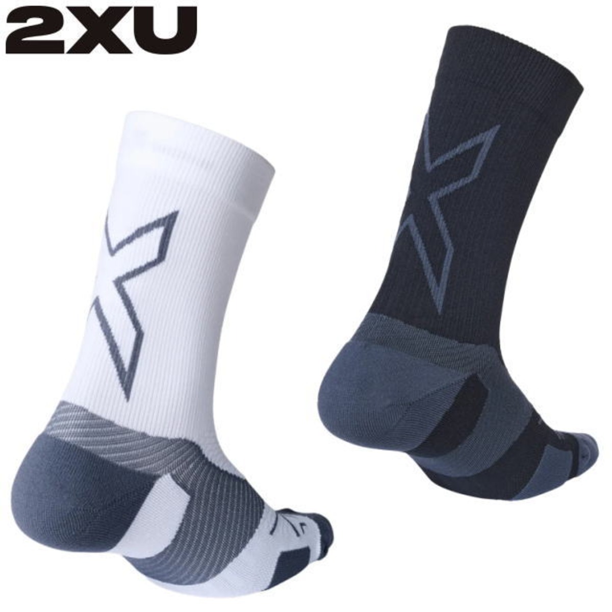 Calze Sportive Uomo 2XU Vectr Ultralight Cushion Crew, Con Sistema Di Bloccaggio Arco E Caviglia, Antivesciche