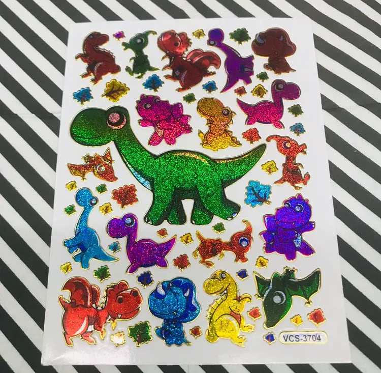 47 ポップな恐竜 レトロキラキラシール VCS-3704 VCS01