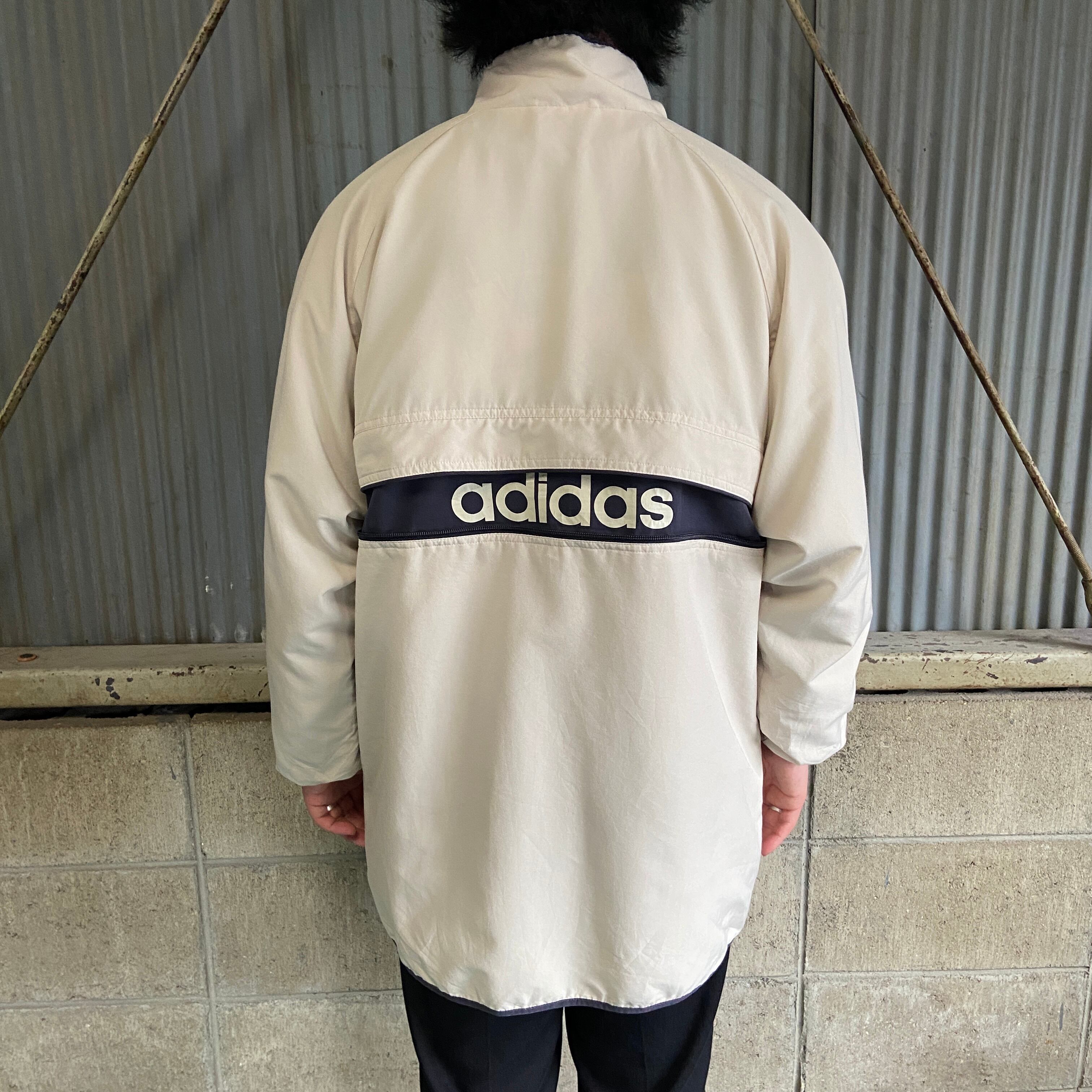 00s adidas フロントロゴ ナイロンプルオーバー