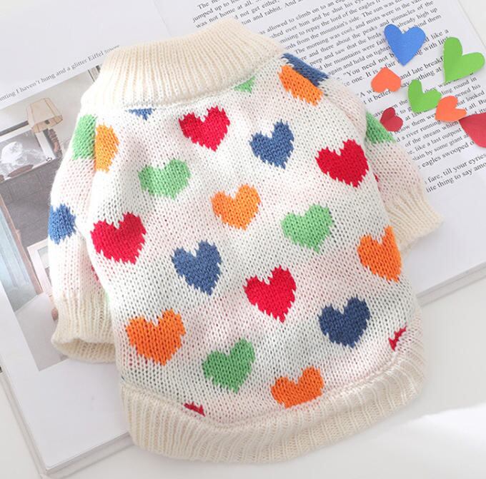 〖予約〗1103214 カラフルハートセーター