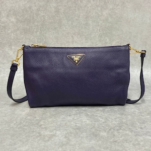 PRADA プラダ ショルダーバッグ レザー パープル 5582-202203