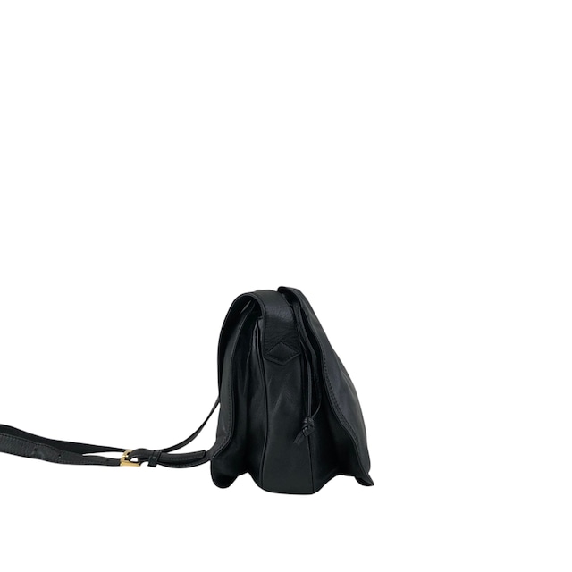 LOEWE ロエベ ショルダーバッグ ブラック アナグラム型押し ナッパレザー 巾着 vintage ヴィンテージ オールド cdbjnf