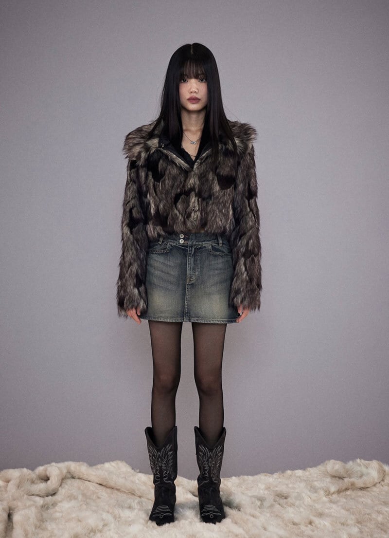 as”on] DENVER SHORT FUR JACKET 正規品 韓国ブランド 韓国通販 韓国