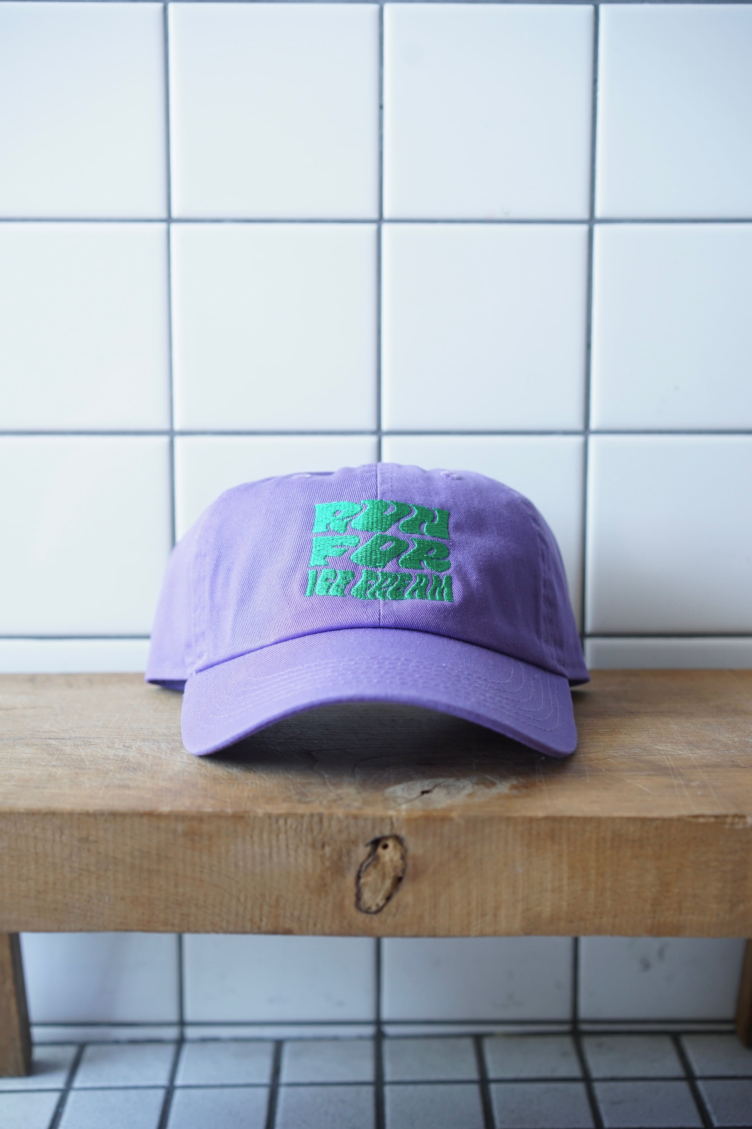 RUN FOR ICECREAM” キャップ パープル×グリーン | サモエドレコード